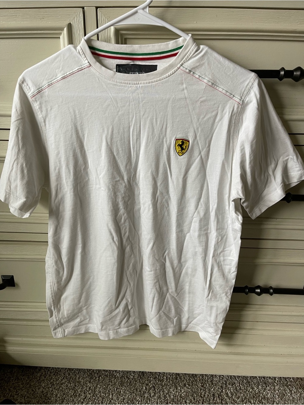 Ferrari White Short Sleeve Tee size small